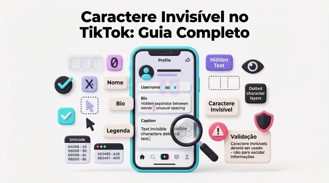 Caractere Invisível no TikTok Nome e Bio
