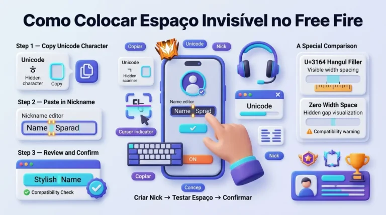 Como Colocar Espaço Invisível no Nick do Free Fire