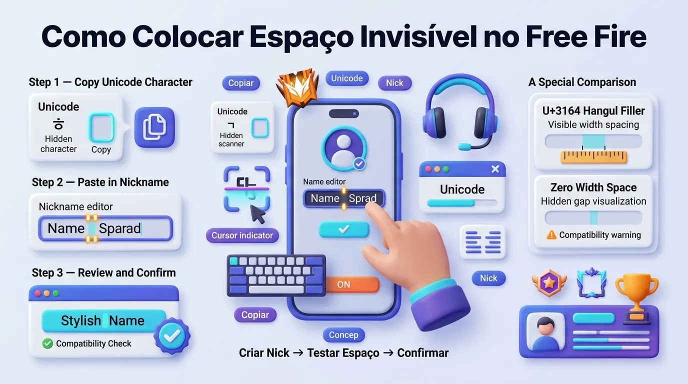 Como Colocar Espaço Invisível no Nick do Free Fire