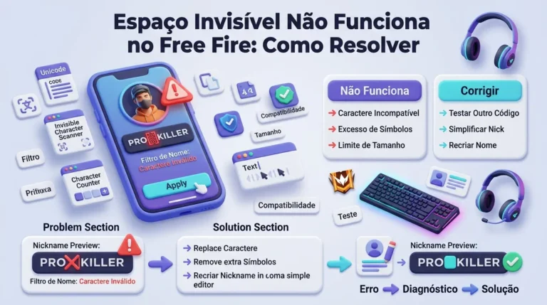 Espaço Invisível Não Funciona no Free Fire Soluções