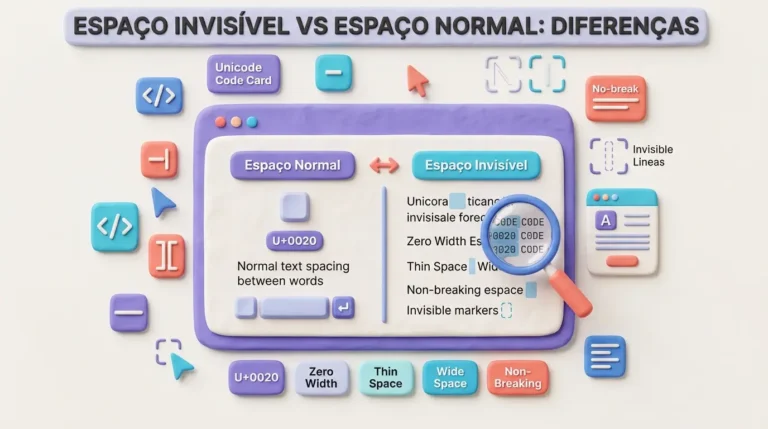 Espaço Invisível vs Espaço Normal Diferenças