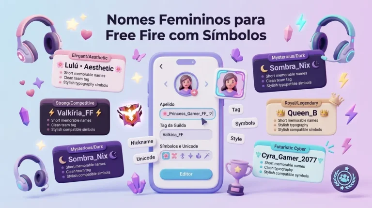 Nomes Femininos para Free Fire com Espaço Invisível