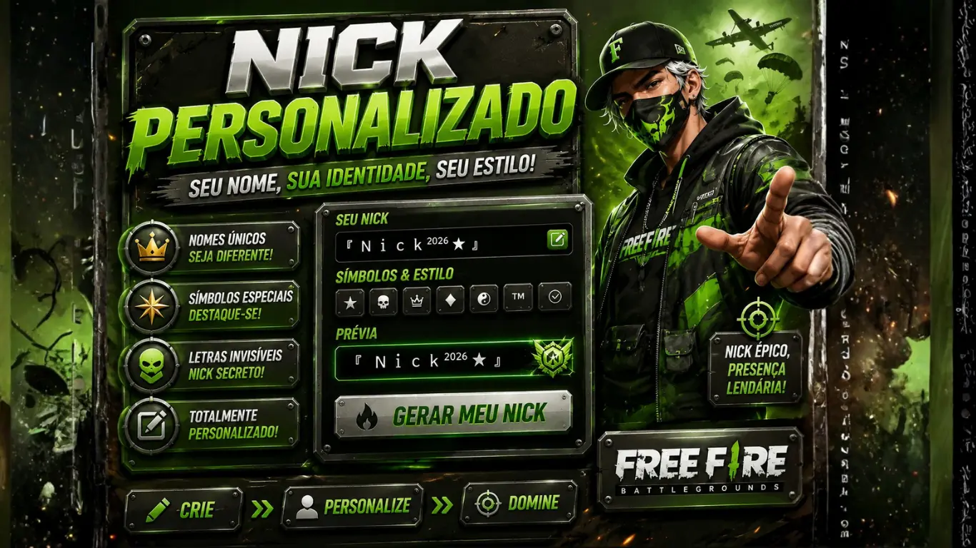Nomes Free Fire: Crie Nicks Únicos, Bonitos e Estilosos para FF
