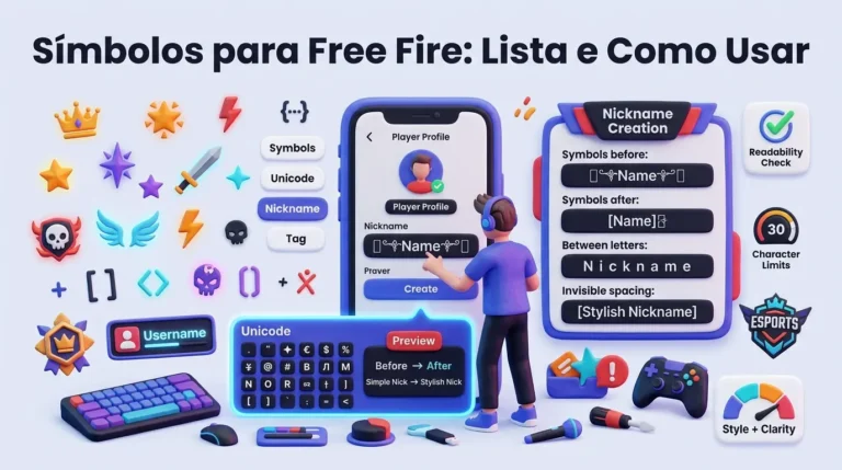 Símbolos para Free Fire Lista para Copiar