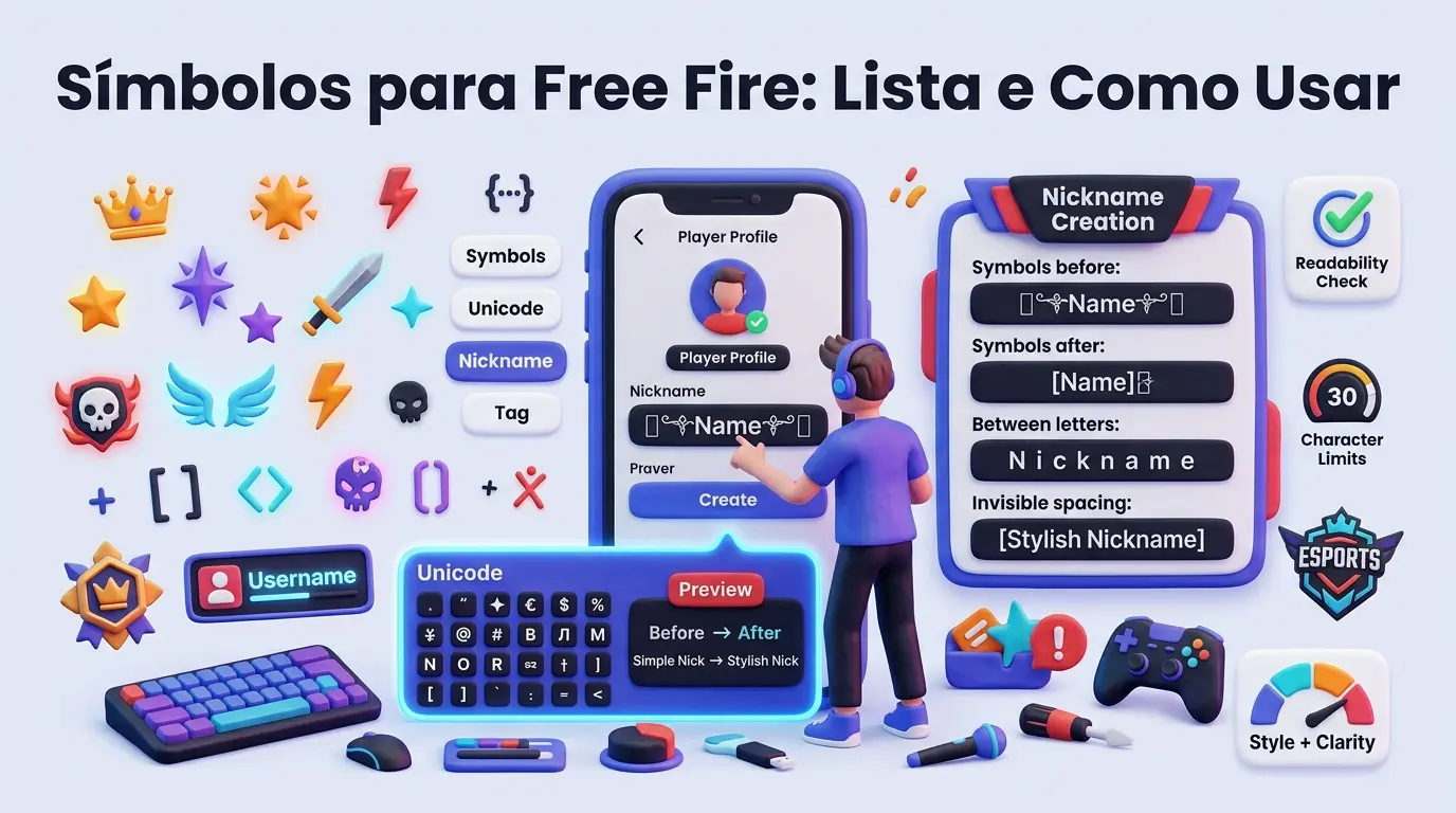 Símbolos para Free Fire Lista para Copiar